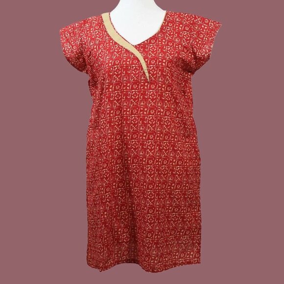 Soft Pink Printed Cotton Kurta Attire | Muvvas Boutique - Picture 3 of 5